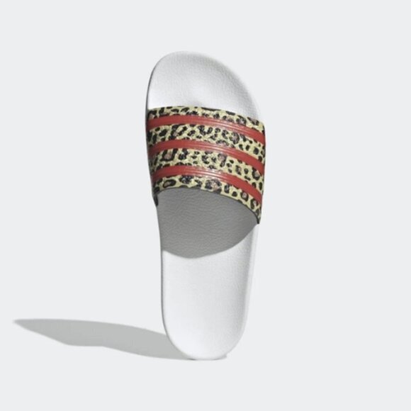NWT Adidas Originals Adilette Leopard Slides Sandals Sz. 10